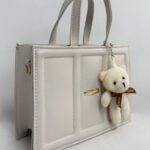 Bej Ayıcık Aksesuar Deri Çanta