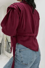 Bordo Süet Premium Astarlı Ceket - Görsel 4