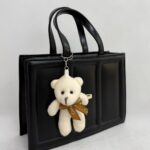 Siyah Ayıcık Aksesuar Deri Çanta