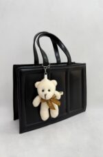 Siyah Ayıcık Aksesuar Deri Çanta