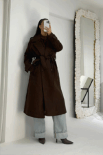 Kahverengi Astarlı Kaşe Kaban - Görsel 3