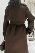 Kahverengi Astarlı Kaşe Kaban - Görsel 6