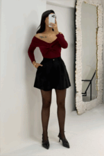 Bordo Madonna Bluz - Görsel 4