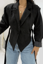 Siyah Süet Premium Astarlı Ceket - Görsel 5