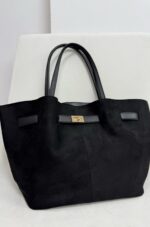 Siyah Süet/Deri Çanta