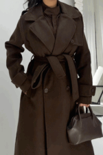 Kahverengi Astarlı Kaşe Kaban - Görsel 5