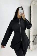 Siyah Fermuarlı Gömlek