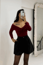 Bordo Madonna Bluz - Görsel 3