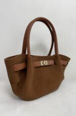 Taba Deri Detay Süet Çanta