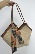 Taba-Hasır Fularlı Çanta