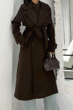 Kahverengi Astarlı Kaşe Kaban