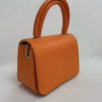 Turuncu Zincirli Deri El Çantası