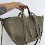 Yeşil Kanvas Süet Çanta