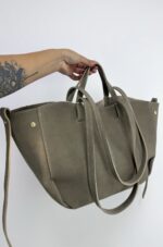 Yeşil Kanvas Süet Çanta