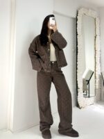 Desenli Kahve Kot Takım - Görsel 9