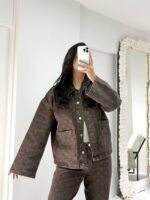 Desenli Kahve Kot Takım - Görsel 5