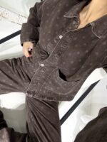 Desenli Kahve Kot Takım - Görsel 4