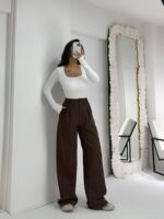 Kahverengi Palazzo Pantolon - Görsel 4