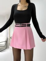 Pembe Kemerli Şort Etek - Görsel 4