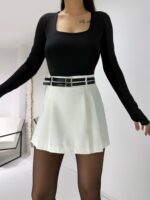 Beyaz Kemerli Şort Etek - Görsel 4