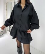 Siyah Gömlek Etek İkili Takım - Görsel 4