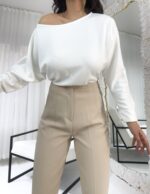 Beyaz Kayık Bluz - Görsel 2