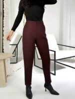 Bordo Pensli Havuç Pantolon - Görsel 3