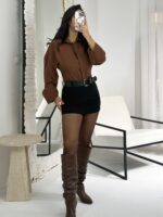 Siyah Kemerli Şort Etek - Görsel 2