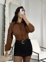 Siyah Kemerli Şort Etek - Görsel 6