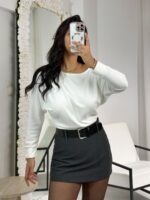 Gri Kemerli Şort Etek - Görsel 6