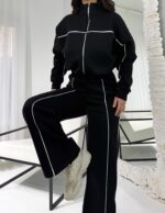 Siyah Çizgili Eşofman Takımı - Görsel 5