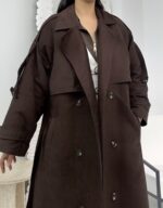 Acı Kahve Süet Astarlı Kaban - Görsel 2