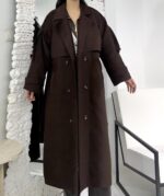 Acı Kahve Süet Astarlı Kaban - Görsel 4