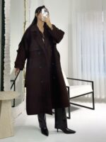 Acı Kahve Süet Astarlı Kaban - Görsel 3