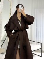 Acı Kahve Süet Astarlı Kaban - Görsel 6