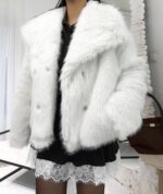 Ekru Astarlı Yakalı Kürk - Görsel 4