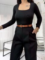 Siyah Kemerli Havuç Pantolon - Görsel 2