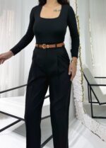 Siyah Kemerli Havuç Pantolon - Görsel 3