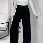 Siyah Kumaş Palazzo Pantolon