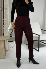 Bordo Pensli Havuç Pantolon