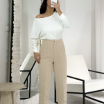 Bej Pensli Havuç Pantolon