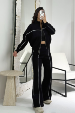 Siyah Çizgili Eşofman Takımı