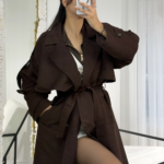 Acı Kahve Süet Astarlı Kaban