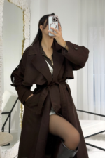 Acı Kahve Süet Astarlı Kaban