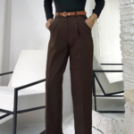 Acı Kahve Kemerli Havuç Pantolon