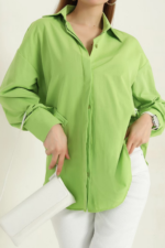 Fıstık Yeşili Oversize Gömlek