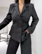 Vatkalı Kuşaklı Kot Takım - Görsel 4