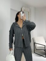 Antrasit Gri Örme İkili Takım - Görsel 3