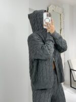 Antrasit Gri Örme İkili Takım - Görsel 4