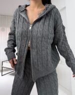 Antrasit Gri Örme İkili Takım - Görsel 6